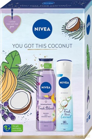 Nivea Care gift box with the scent of coconut and exotics