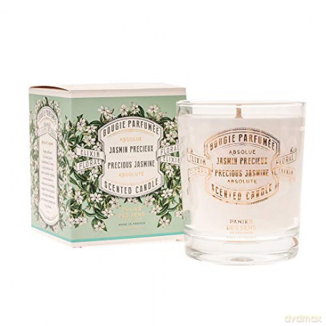 Panier des Sens Decorative scented candle in glass Precious Jasmine (Scented Candle) 180 g