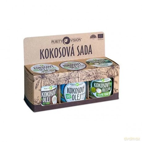 Purity Vision Coconut set (Raw coconut oil, Virgin coconut oil, Odorless coconut oil)