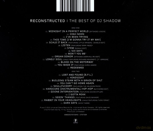 Dj Shadow Reconstructed: The Best Of Dj Shadow (deluxe) [2CD]