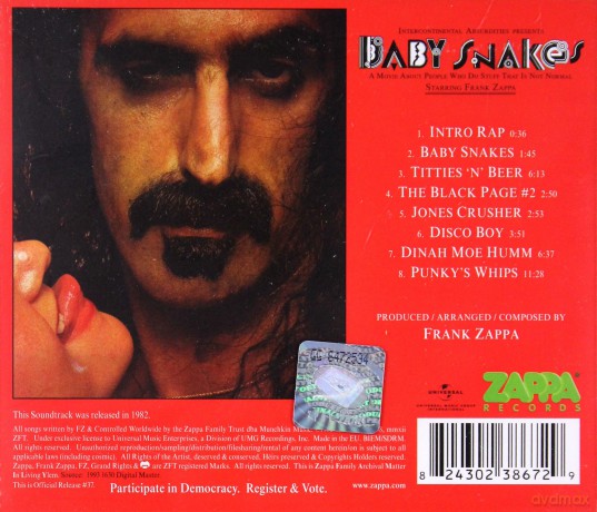Frank Zappa: Baby Snakes [CD]