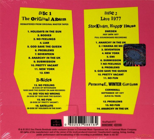 Sex Pistols: Never Mind The Bollocks, Here's The Sex Pistols (deluxe) (digipack) [2CD]
