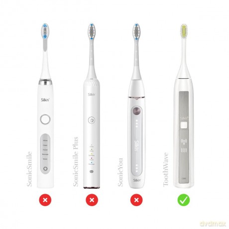Silk`n Spare heads for ToothWave Soft Small toothbrush Black 2 pcs