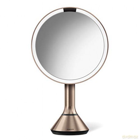 Simplehuman Rechargeable mirror with touch light intensity control Dual Light 20 cm Rose Gold stainless steel