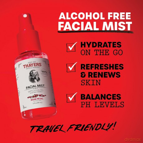 Thayers THAYERS ALCOHOL-FREE WITCH HAZEL FACIAL MIST TONER WITH ALOE VERA FORMULA ROSE PETAL - Volume: 89 ml