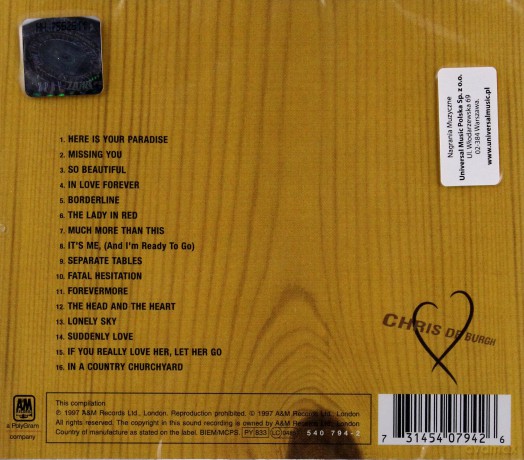 Chris De Burgh: Love Songs Album [CD]