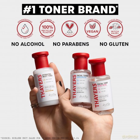 Thayers THAYERS ALCOHOL-FREE WITCH HAZEL FACIAL TONER WITH ALOE VERA FORMULA ROSE PETAL - Volume: 89 ml