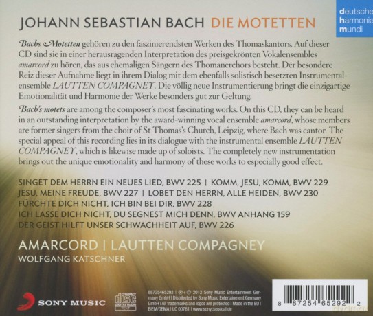 Lautten Compagney Bach: Die Motetten [CD]