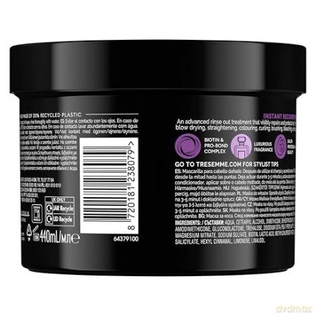 TRESemmé Restorative mask for damaged hair Biotin Repair (Instant Recovery Mask) 440 ml
