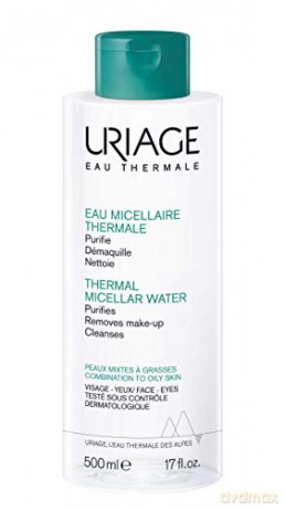 Uriage Micellar Cleansing Water for Mixed and Oily Skin Eau Thermale (Thermal Micellar Water) - Volume: 500 ml