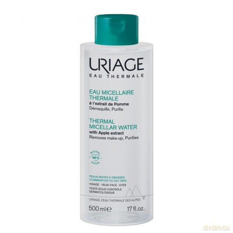 Uriage Micellar Cleansing Water for Mixed and Oily Skin Eau Thermale (Thermal Micellar Water) - Volume: 500 ml