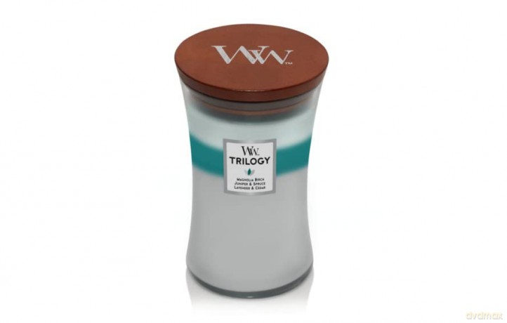 WoodWick Scented candle large Trilogy Icy Woodland 609.5 g