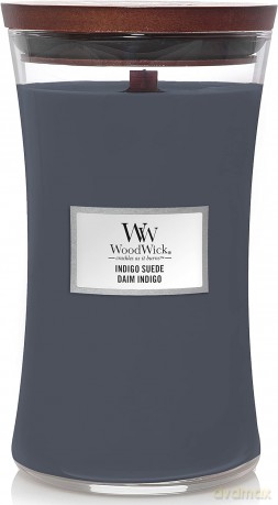 WoodWick Scented candle vase large Indigo Suede 609.5 g