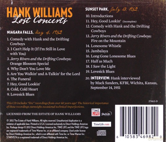 Hank Williams: Lost Concerts:Limited Collecto [CD]