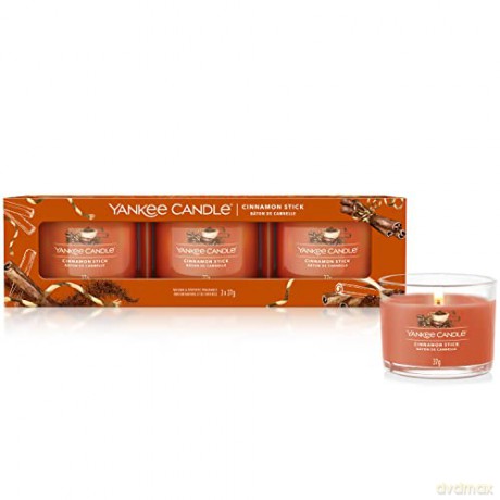 Yankee Candle Set of votive candles in Cinnamon Stick glass 3 x 37 g