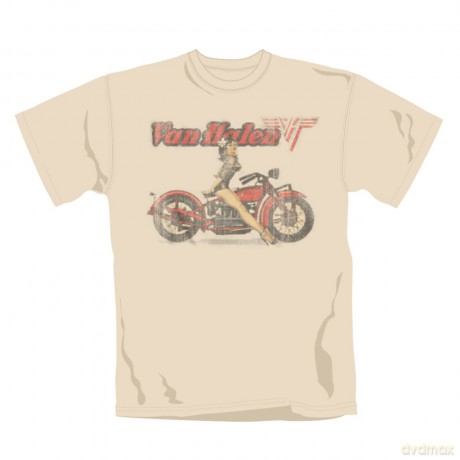 Van Halen: Biker Pin Up Sand, Men's (L) [T-SHIRT]