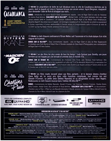 Casablanca / Citizen Kane / Singin' in the Rain / Czarnosięznik z Krainy Oz (Obywatel Kane / Deszczowa piosenka / Czarnoksiężnik z Oz) [BOX] [4xBlu-Ray 4K]+[4xBlu-Ray]