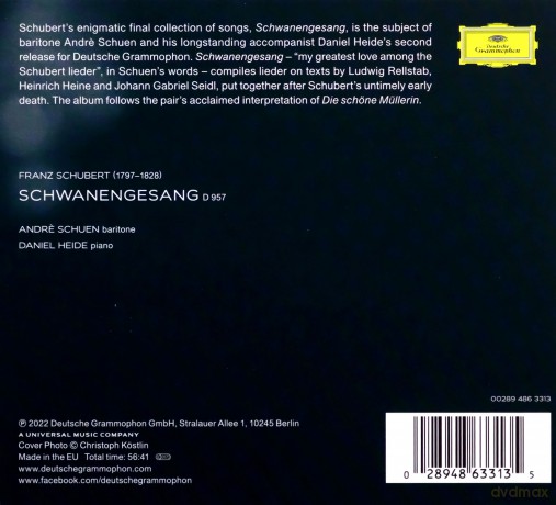 Andre Schuen: Schubert: Schwanengasang [CD]