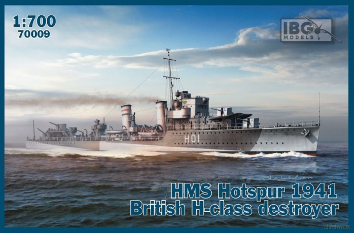 Model plastikowy statek HMS Hotspur 1941 British H-class destroyer