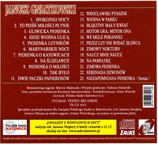 Janusz Gniatkowski: Niech Pieśń Miłości Płynie (digipack)  [CD]