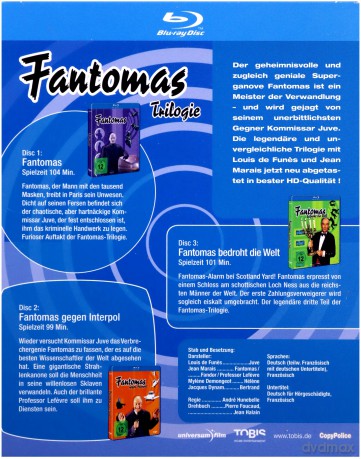 Fantomas Trilogy: Fantomas / Fantomas Unleashed / Fantomas vs. Scotland Yard (Fantomas / Fantomas powraca / Fantomas kontra Scotland Yard) [Blu-Ray]