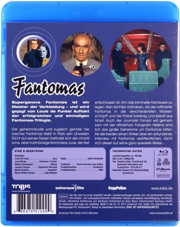 Fantomas Trilogy: Fantomas / Fantomas Unleashed / Fantomas vs. Scotland Yard (Fantomas / Fantomas powraca / Fantomas kontra Scotland Yard) [Blu-Ray]