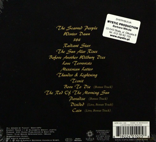 Tiamat: The Scarred People Limited Edition (digipack) [CD]
