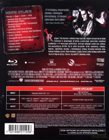 Sweeney Todd: Demoniczny Golibroda Z Fleet Street (Kolekcja Tim Burton) [Blu-Ray]