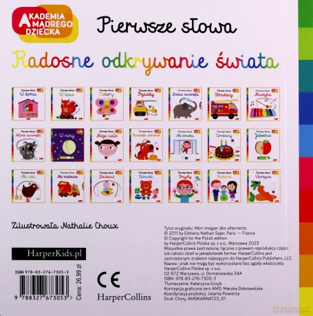Ubrania. Akademia mądrego dziecka. Pierwsze słowa - Nathalie Choux [KSIĄŻKA]