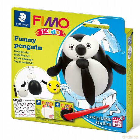 Zestaw FIMO Kids Pingwin 2 x 42g + akcesoria Staedtler