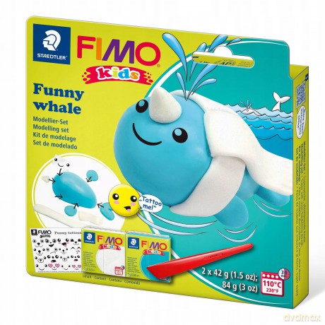 Zestaw FIMO Kids Wieloryb 2 x 42g + akcesoria Staedtler