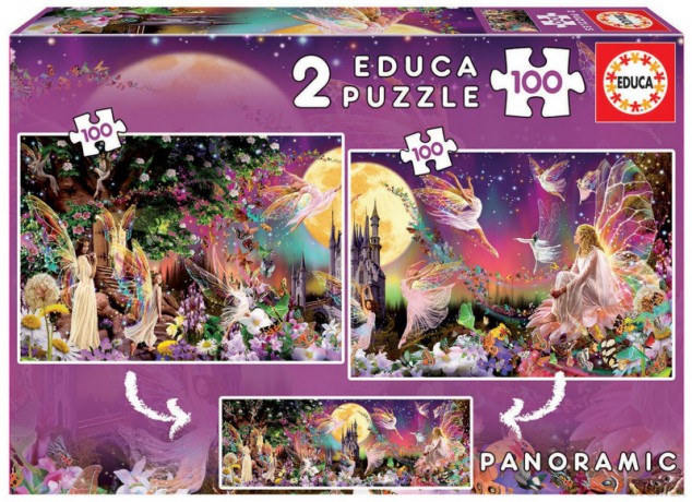 EDUCA 2 x 100 el. Bajkowa kraina (panorama) [PUZZLE]