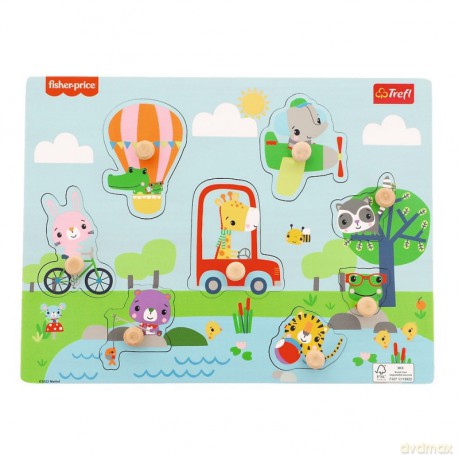 Układanka drewniana medium Fisher Price Zwierzątka