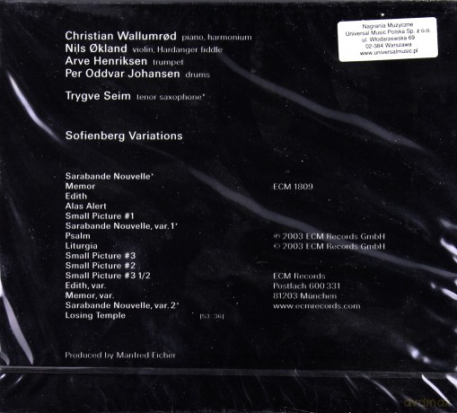 Christian Wallumrod: Sofienberg Variations [CD]