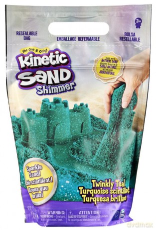 Kinetic Sand - turkusowy piasek kinetyczny z brokatem (2lb/90g)