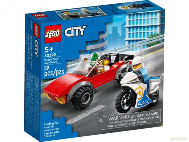LEGO City - Motocykl policyjny - pościg za samochodem (60392) [KLOCKI]