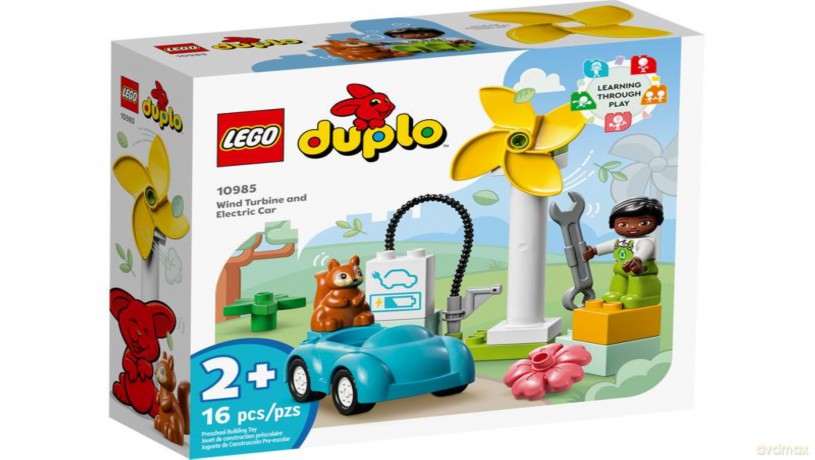 LEGO DUPLO - Turbina wiatrowa i samochód elektryczny (10985) [KLOCKI]