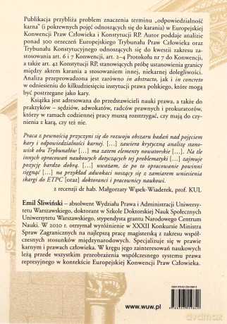 Odpowiedzialność karna w orzecznictwie Europejskiego Trybunału Praw Człowieka i Trybunału Konstytucy - Emil Śliwiński [KSIĄŻKA]
