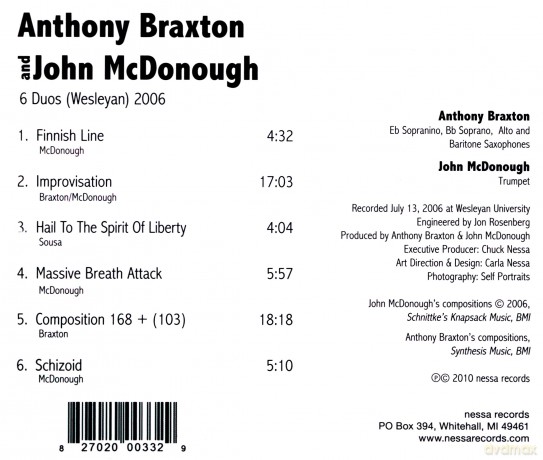 Anthony Braxton: 6 Duos Wesleyan 2006 [CD]