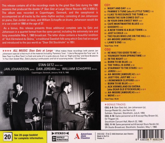 Stan Getz: At Large The Complete Sessions [2CD]