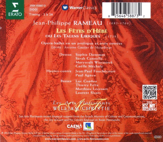 Daneman/Connolly/Christie: Rame:Les Fetes Dhebe [2CD]