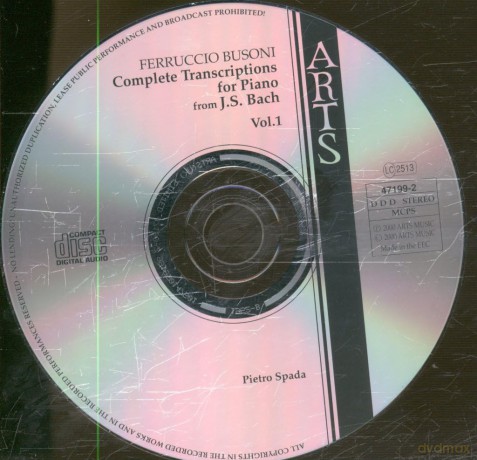 Pietro Spada: Busoni: Complete Transcriptions for Piano From Bach, vol.1 [CD]