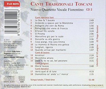Nuovo Quartetto Vocale Fiorentino: Canti Trad. Toscani 2 [CD]