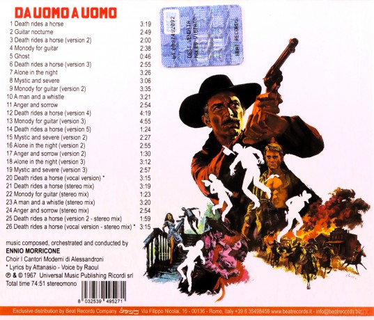 Ennio Morricone: Da Uomo A Uomo [CD]