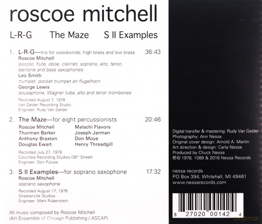 Roscoe Mitchell: L-R-G/Maize/S II Examples [CD]