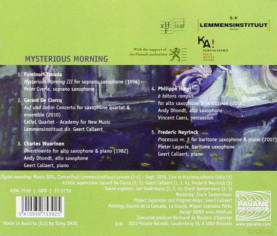 Mysterious Morning: Virtuoso Saxophone Music [CD]