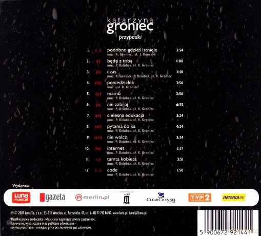 Katarzyna Groniec: Przypadki (2007) (digipack) [CD]