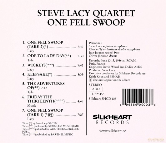 Steve Lacy Quartet: One Fell Swood [CD]