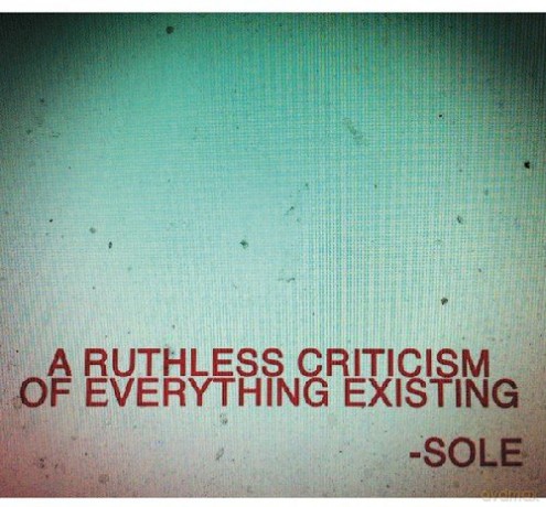Sole: Ruthless Criticism Of Everything Existing [CD]