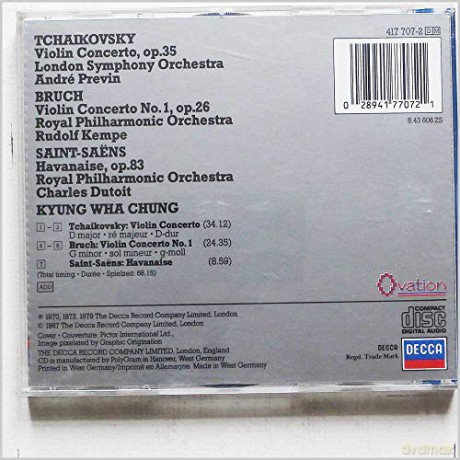 Chung: Tschaikovsky:Kzt V D, Brch:Kzt V Nr.1 [CD]